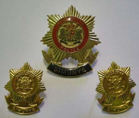 Kangwane Police Cap and Collar Badges Dinnes 1540 and 1541