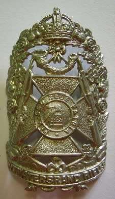 Witwatersrand Rifles White Metal Helmet Badge Worn 1913 - 1963 Owen 658 No Lugs