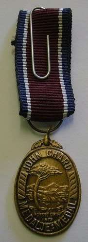 Miniature John Chard Medal Solid Acorn No Rim Large Suspender Ring Small Coat of Arms