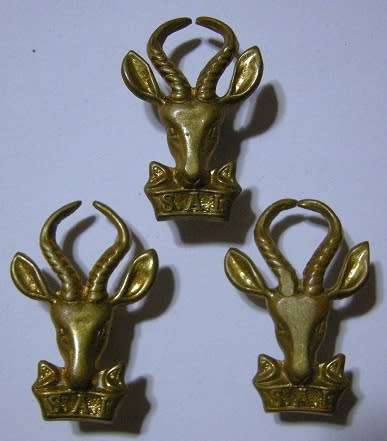 SA Infantry Corps Brass Beret and Collar Badges