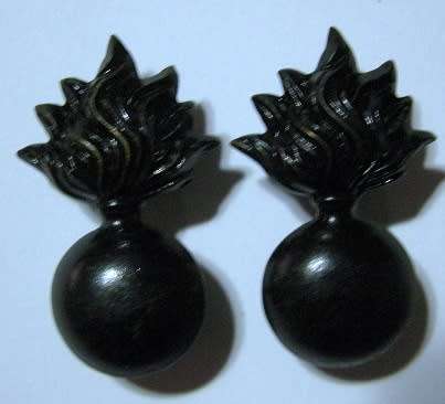 South African Artillery Blackened Collar Badges Pair