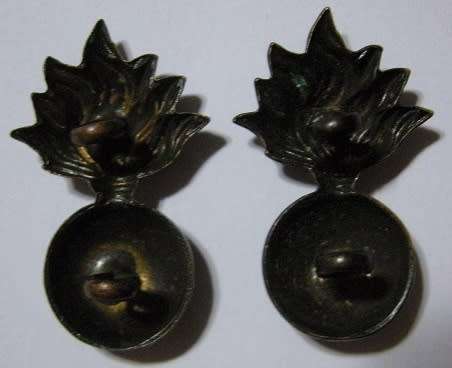 South African Artillery Blackened Collar Badges Pair