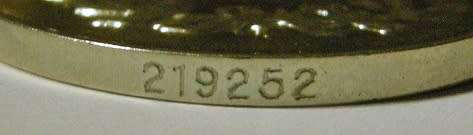 Full Size General Service Medal Numbered on Rim