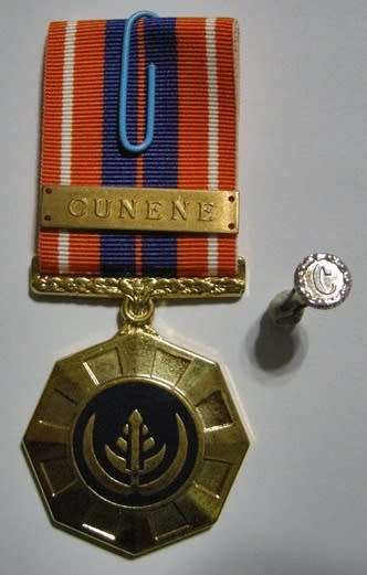 Full Size Pro Patria Medal Numbered at Back w/ Cunene Bar and Cunene Button in Box
