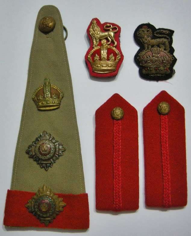 SA Army Colonel Cap Badges, Gorget Patch Pair & Epaulette
