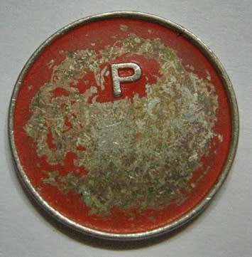General Post Office Token (5c) Hern 442u Painted Orange Magnetic