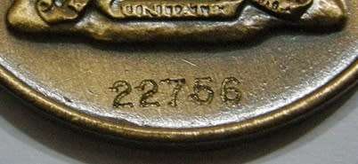 Full Size De Wet Medal Numbered at Back Uniface Suspender