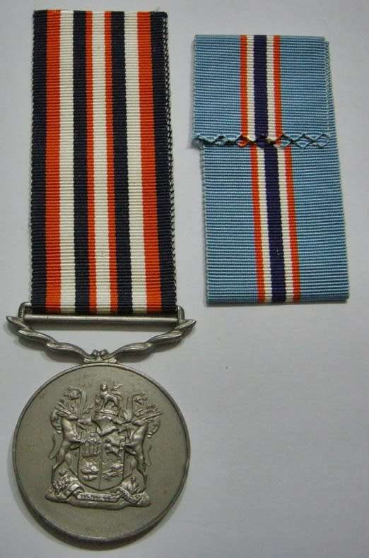 Full Size Pro Merito Medal 1967 Nr 1 on Rim w/ 1967 & 1968 Ribbons (Specific Medal in Matthysen)