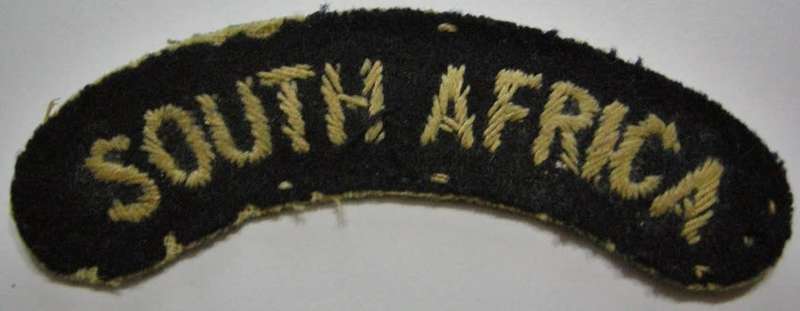 WWII Royal Air Force "South Africa" Shoulder Title Single Embroidered on Felt Note Condition