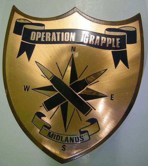 Plaque Rhodesian Operation Grapple Midlands