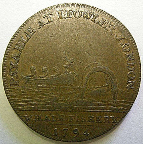 Token Payable At I Fowler London Whale Fishery 1794 Halfpenny Broze 29mm