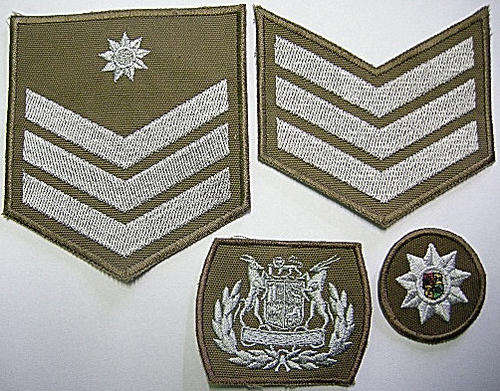 SA Army Rank Insignia Embroidered x 4