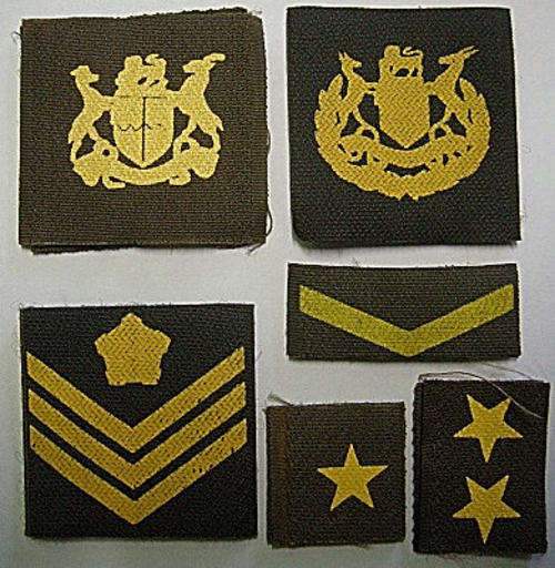 SA Army Rank Insignia Printed on Velcro Material x 6