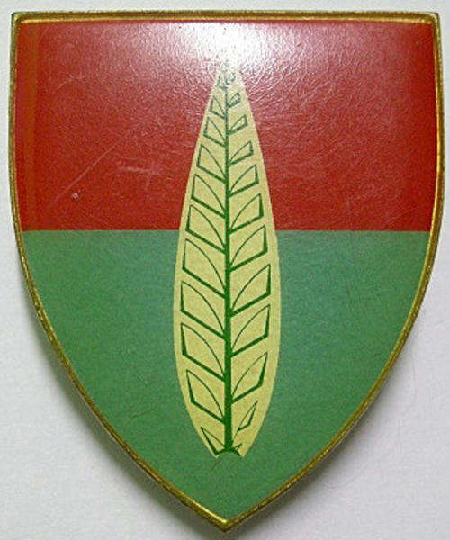Shoulder Flash 10 Artillery Air Defence School White Leaf First Issue Three Pins