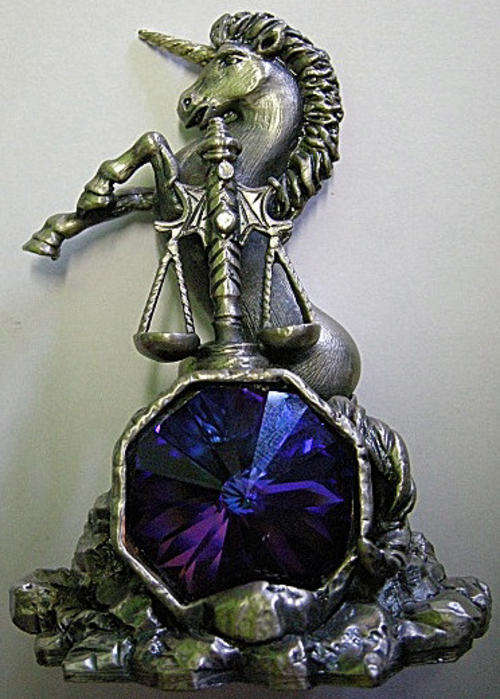 Figurine Unicorn of Justice Tudor Mint Myth & Magic Standard Study 3122 (Metal) H 91mm Original Box