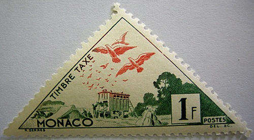 Stamp Monaco Timbre Taxe 1F Unused