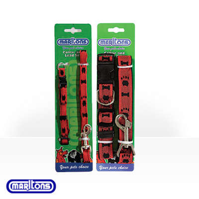 Marltons Adjustable Collar & Lead Set - 25mm White
