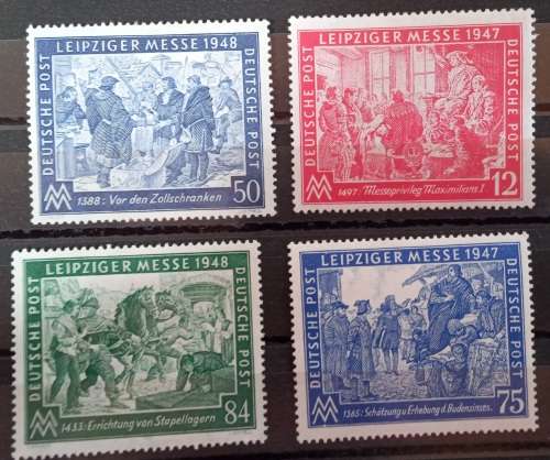 1947 and 1948 Joint Allied zone, 5 sets of Leipziger Messe MLH