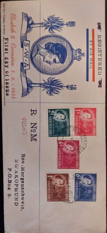 1953 SWA QEII Coronation set on illustrated FDC
