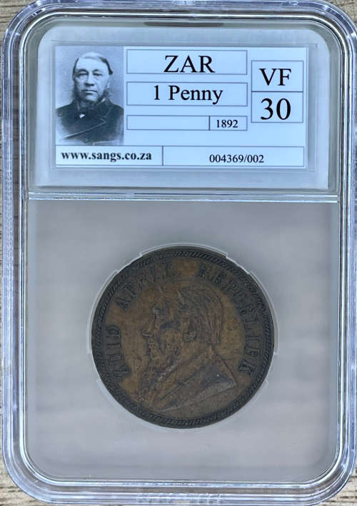1892 ZAR PENNY - Only 27862 minted!!!