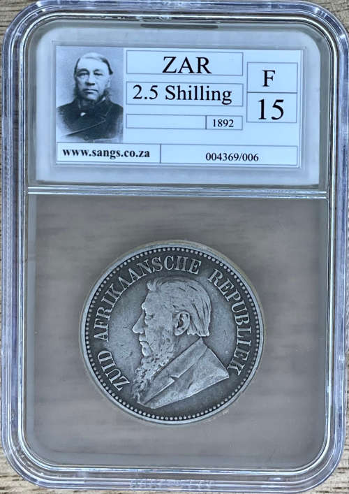 1892 ZAR 2.5 SHILLINGS - Only 16300 minted!!!