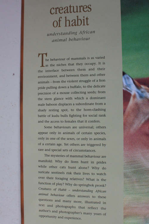 Creatures of Habit, Understanding African Animal Behaviour by Peter Apps