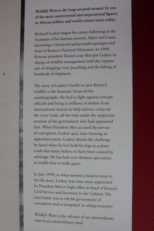 Wildlife Wars, My Battle to Save Kenya`s Elephants by Richard Leakey