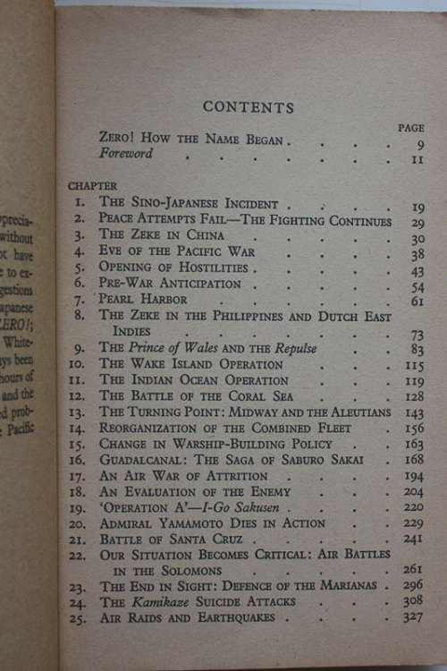 Zero! The Story of the Japanese Navy Air Force 1937- 1945 by Masatake Okumiya and Jiro Horikoshi