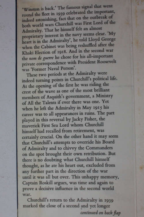Churchill and The Generals by Stephen Roskill