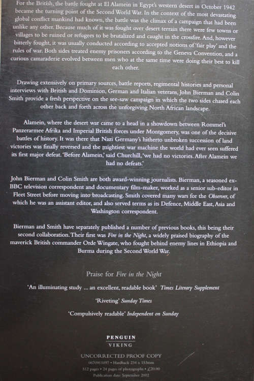 Alamein, War Without Hate by John Bierman and Colin Smith