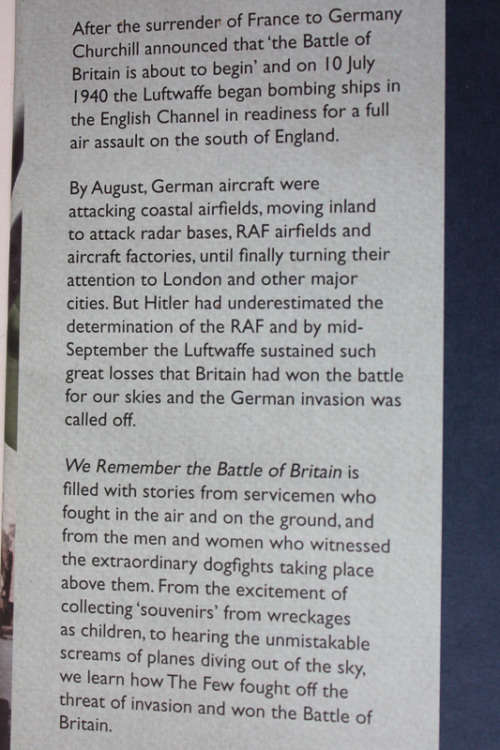 We Remember The Battle of Britain by Frank and Joan Shaw