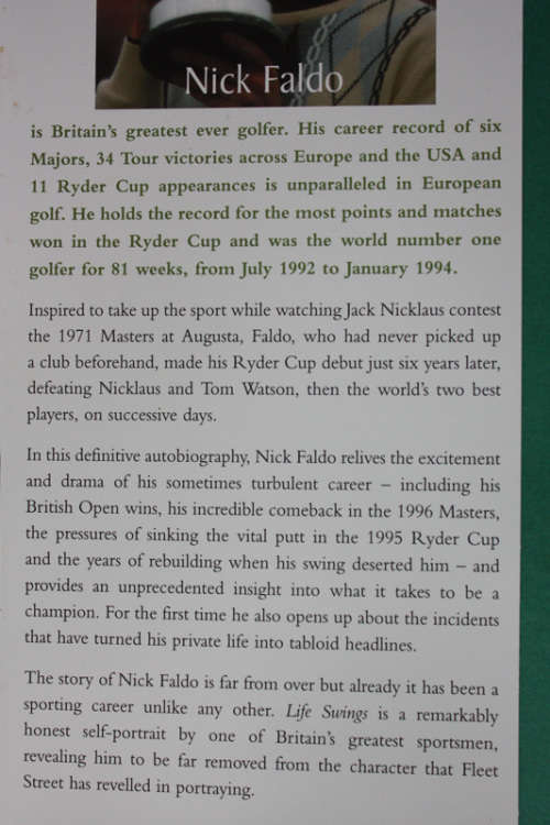 Life Swings, The Autobiography by Nick Faldo