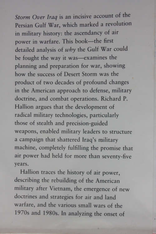Storm Over Iraq: Air Power and the Gulf War by Richard P Hallion