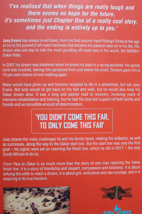 From Para to Dakar by Joey Evans SIGNED COPY