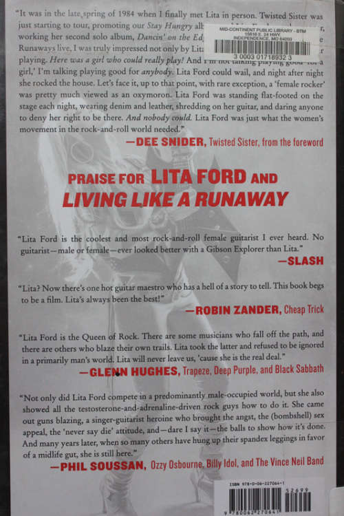 Living Like a Runaway: A Memoir by Lita Ford