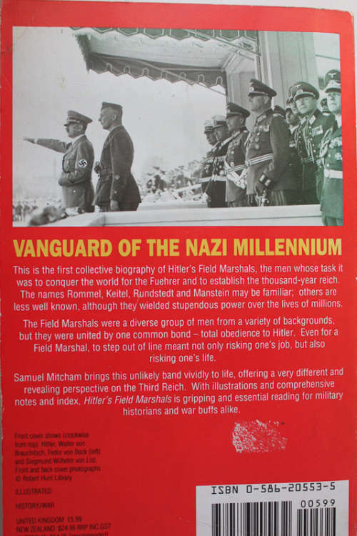 Hitler`s Field Marshals and their Battles by Samuel W Mitcham Jr