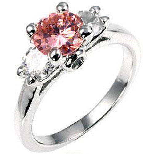 WHITE GOLD RHODIUM WITH CITRINE,CLEAR/WHITE CZ RING SIZE 7