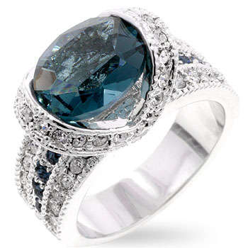 WHITE GOLD RHODIUM PLATED CZ LIGHT AMETHYST RING SIZE 6