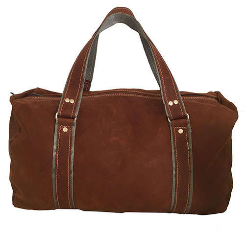 100% Genuine Leather High Quality Handcrafted Duffel, Travel, Gym Bag - Unisex - Dark Brown Colour