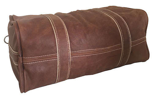 100% Genuine Leather High Quality Handcrafted Duffel, Travel, Gym Bag - Unisex - Dark Brown Colour