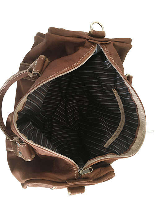 100% Genuine Leather High Quality Handcrafted Duffel, Travel, Gym Bag - Unisex - Dark Brown Colour