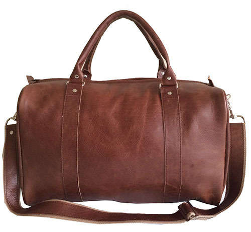 100% Genuine Leather High Quality Handcrafted Duffel, Luggage, Travel, Gym Bag - Unisex