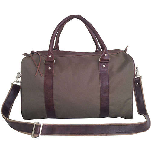 Stylish Canvas Leather Traveling, Luggage,Sports Shoulder Duffel Weekend Gym Handcrafted Bag