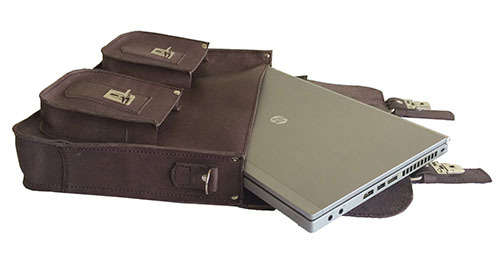 Genuine Leather Shoulder Messenger Briefcase,Handbag Fits 14 Inch Laptop, Apple, iPad, Mac book