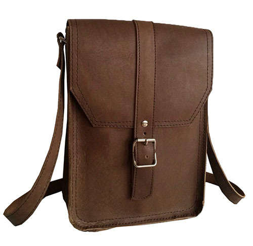 Genuine Leather Unisex Handmade Shoulder Messenger Bag,Cross body for Apple iPad /Tablet