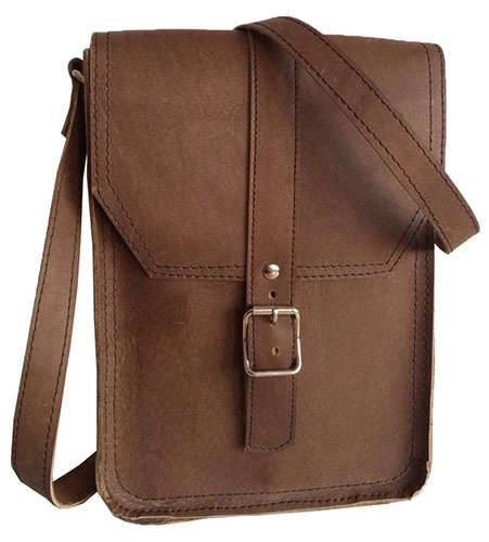 Genuine Leather Unisex Handmade Shoulder Messenger Bag,Cross body for Apple iPad /Tablet