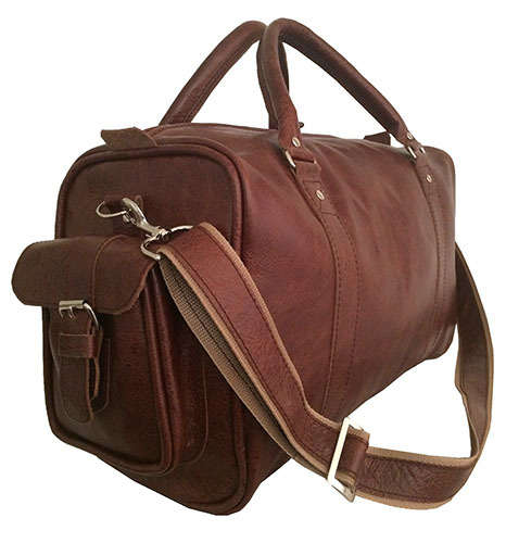 100% Genuine Leather High Quality Handcrafted Duffel, Luggage, Travel, Gym Bag - unisex