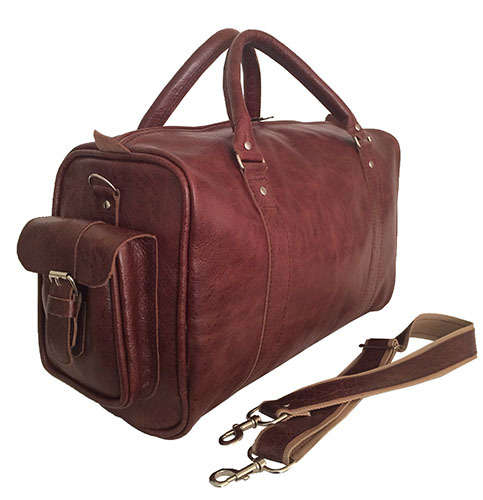 100% Genuine Leather High Quality Handcrafted Duffel, Luggage, Travel, Gym Bag - unisex