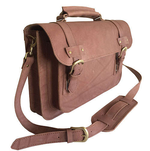 Real Leather Shoulder Briefcase,Handbag fits up to 15,6" Laptop, Apple, Mac book - Free Shipment!