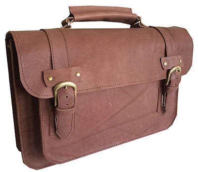 Real Leather Shoulder Briefcase,Handbag fits up to 15,6" Laptop, Apple, Mac book - Free Shipment!